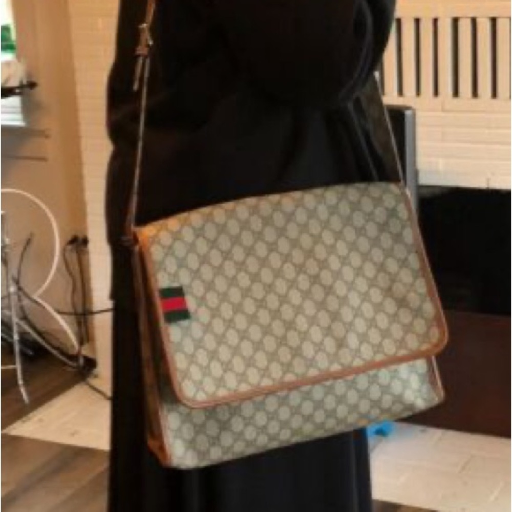 Gucci Beige and Brown  Messenger Bag